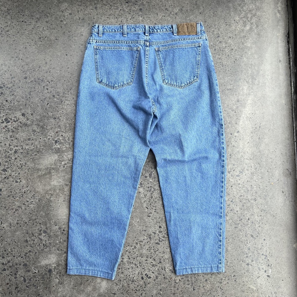 Vintage Blues Jeans Mens 40x30 Light‎ Wash Blue Denim Relaxed Fit Tapered